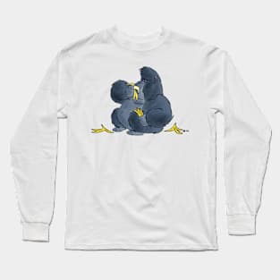 Ape eating his feelings Long Sleeve T-Shirt